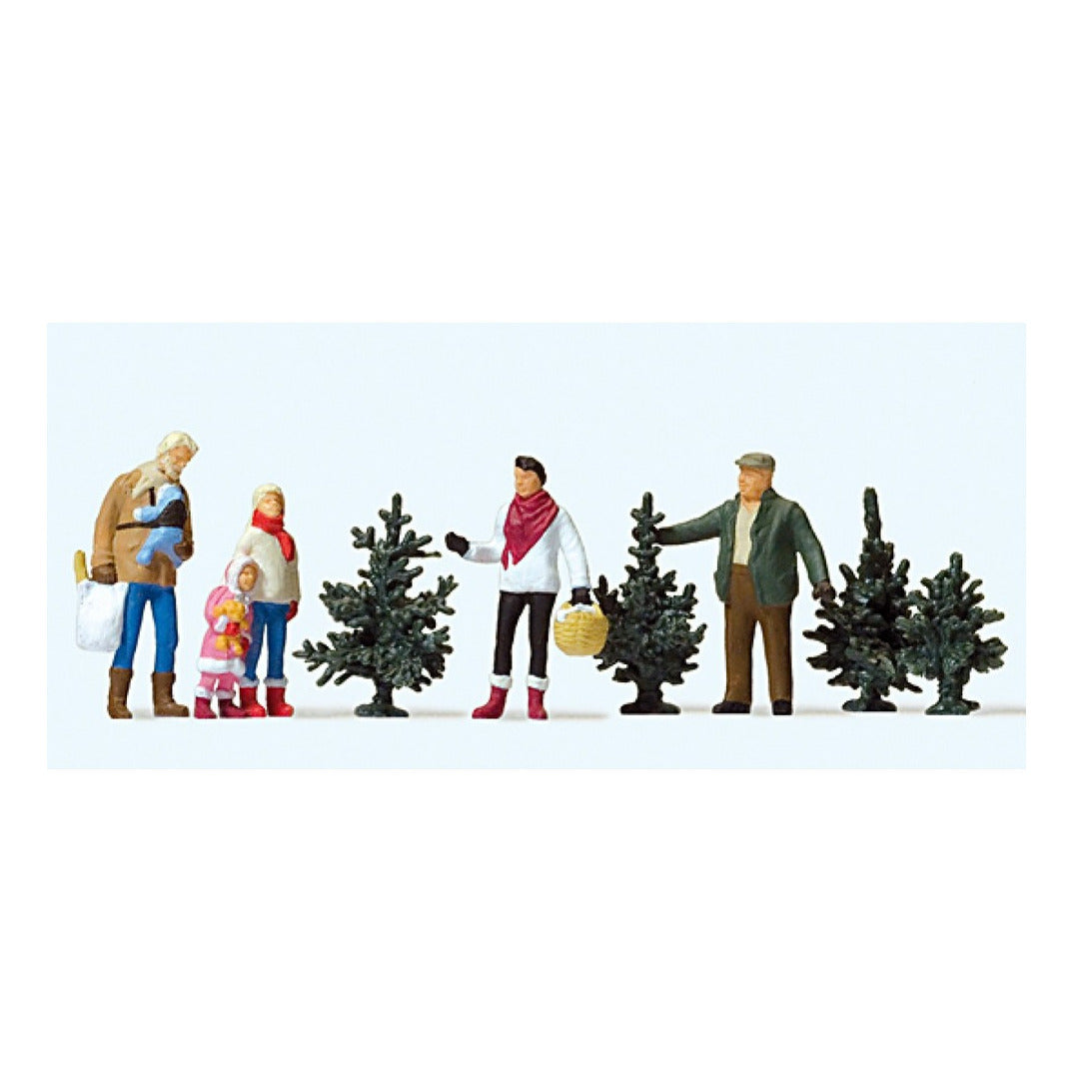 Preiser 10627 HO Scale Christmas Tree Lot w/4 Trees