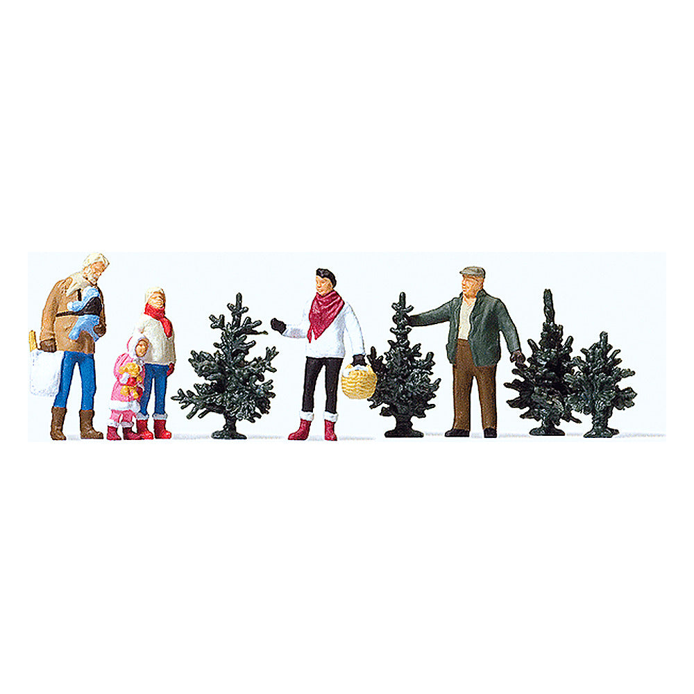 Preiser 10627 HO Scale Christmas Tree Lot w/4 Trees