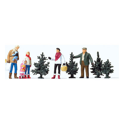 Preiser 10627 HO Scale Christmas Tree Lot w/4 Trees