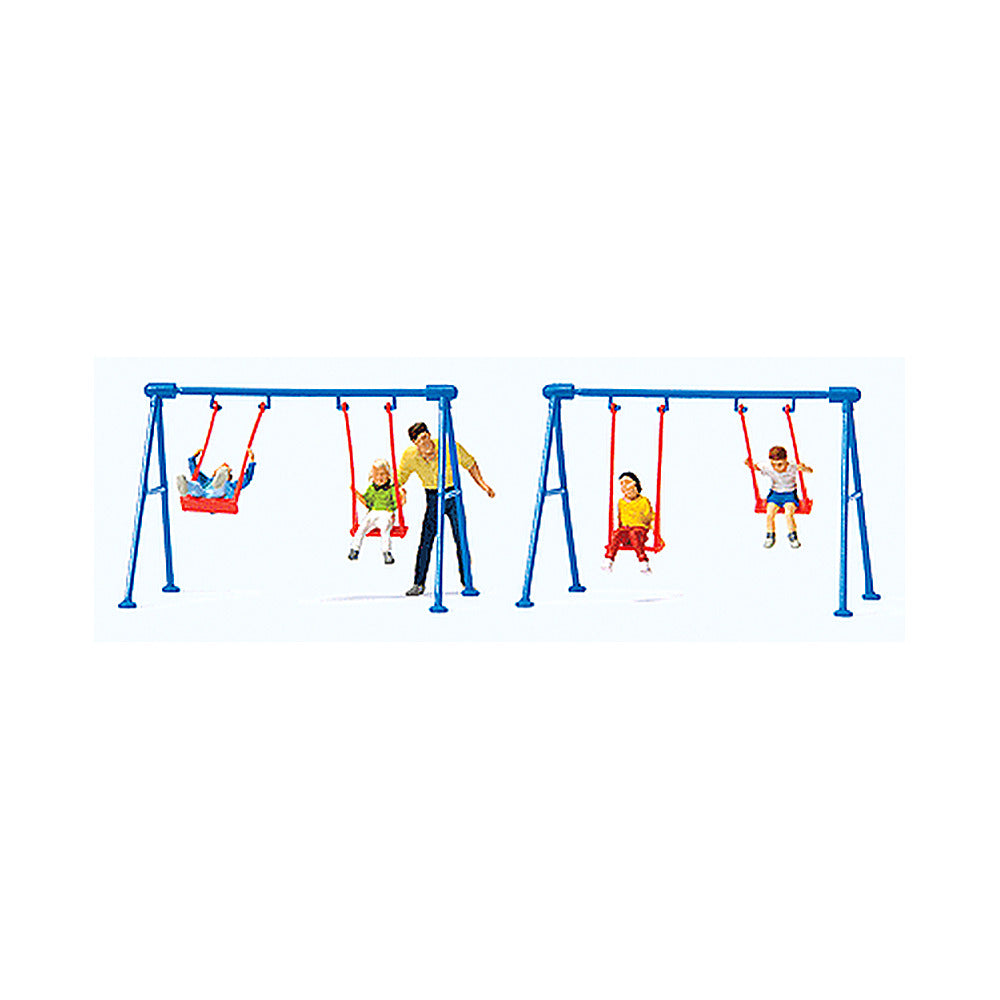 Preiser 10630 HO Scale Children on Playground Swings 4 Children
