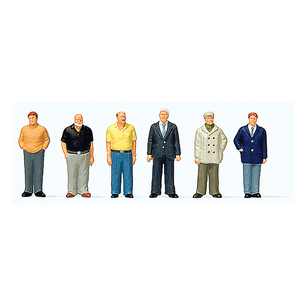 Preiser 10634 HO Scale Standing Men pkg(6)