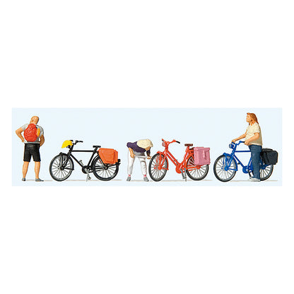 Preiser 10659 HO Scale Cyclists' Short Break w/Bikes pkg(3)