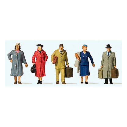 Preiser 10662 HO Scale Era III Passengers Set #1 pkg(5)