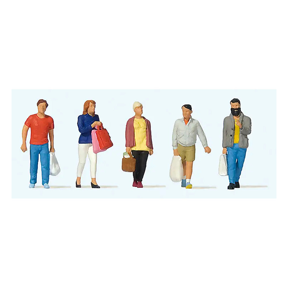 Preiser 10673 HO Scale Shoppers pkg(5)