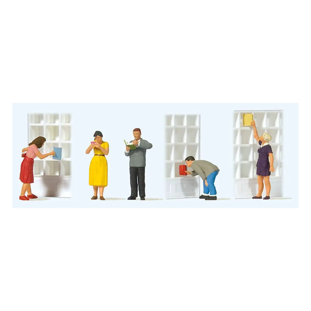 Preiser 10675 HO Scale At the Bookstore pkg(5)
