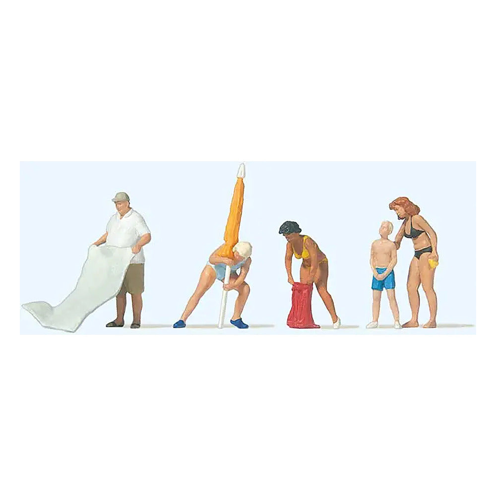 Preiser 10694 HO Scale Recreation & Sports Ready for Sunbathing pkg(5)