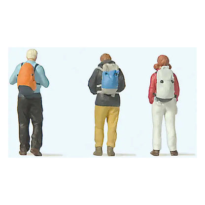 Preiser 10699 HO Scale Hikers, Backpackers and Wanderers pkg(6)