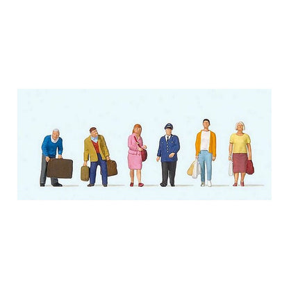 Preiser 10710 HO Scale Travelers at the Platform pkg(6)