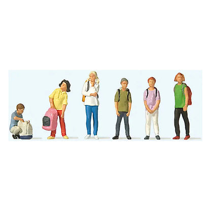 Preiser 10728 HO Scale School Children pkg(6)