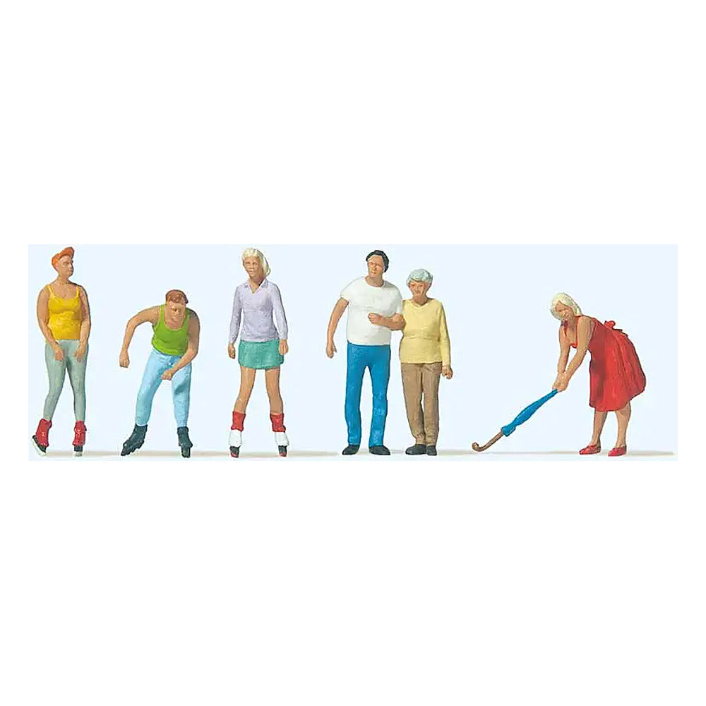 Preiser 10740 HO Scale Skaters and Passers-By pkg(6)