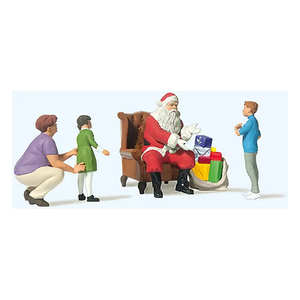 Preiser 10763 HO Scale Santa in Chair, Mother and 2 Children