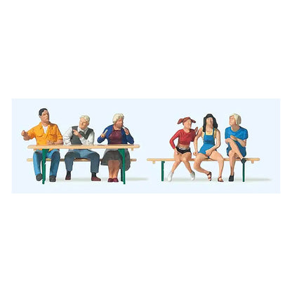 Preiser 10783 HO Scale Wine Festival Goers with Picnic Table Set 2