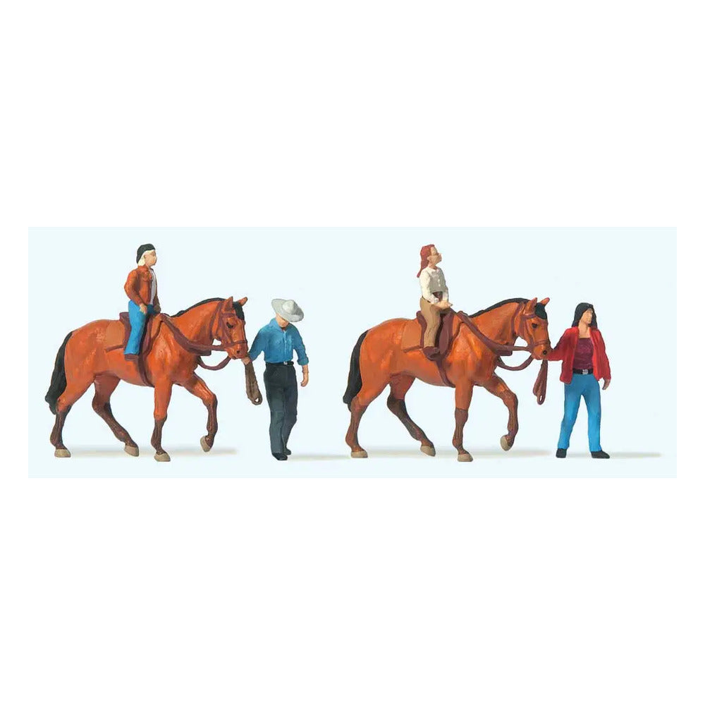 Preiser 10794 HO Scale Horse Riding Lessons 2 Each: Riders, Trainers