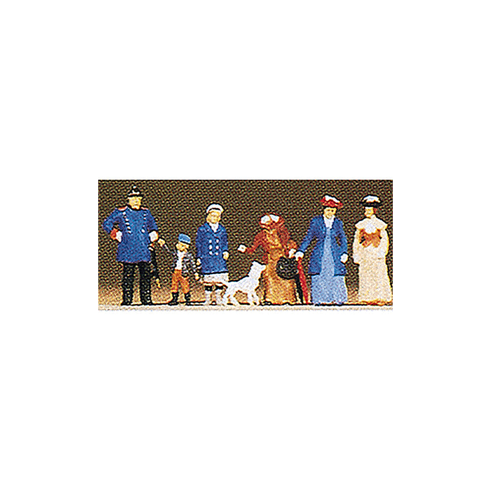 Preiser 12131 HO Scale 1900s Figures Passers-By, Police & Dog