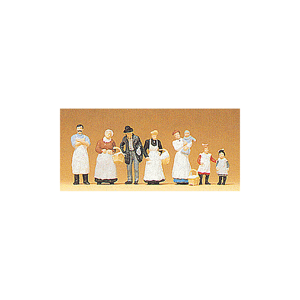 Preiser 12193 HO Scale 1900s Figures At The Grocer's pkg(7)