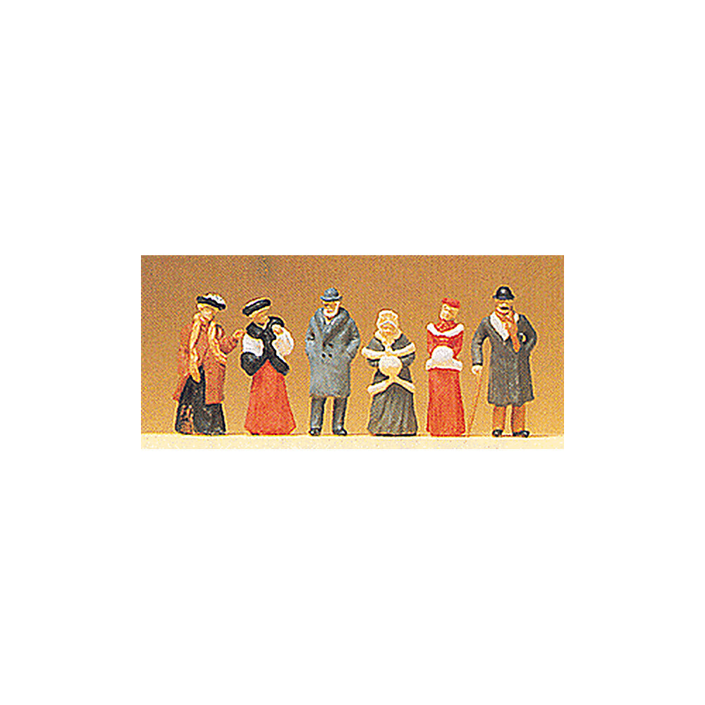 Preiser 12197 HO Scale 1900s Figures Passers-By Wearing Winter Clothes