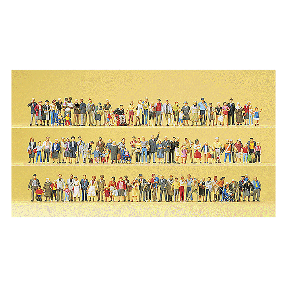 Preiser 13002 HO Scale Pedestrians - Bulk Set On Streets & Squares