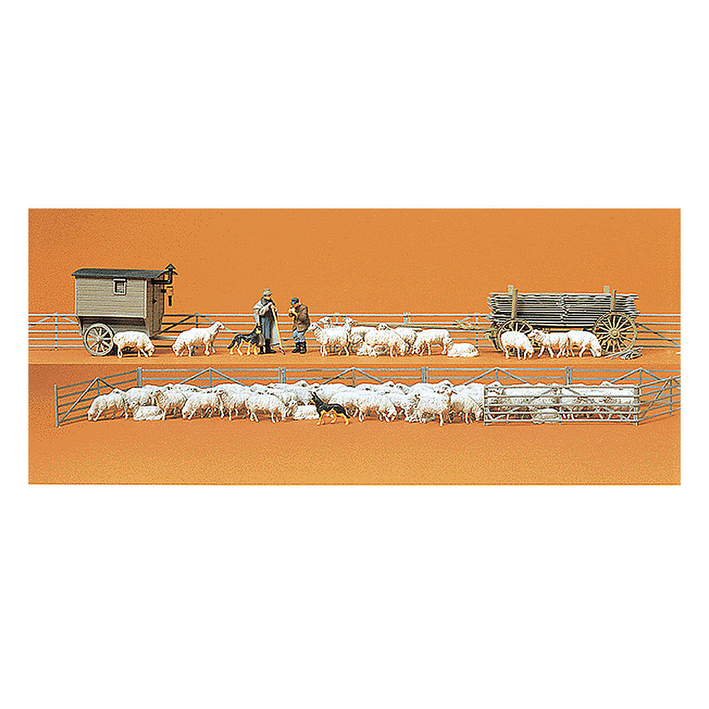 Preiser 13003 HO Scale Working People Shepherd w/Flock & Accessories