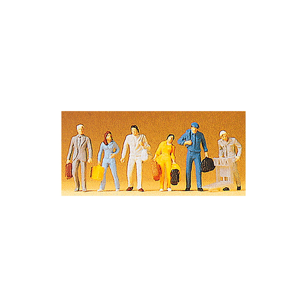 Preiser 14000 HO Scale Passengers Walking-Value Series pkg(6)