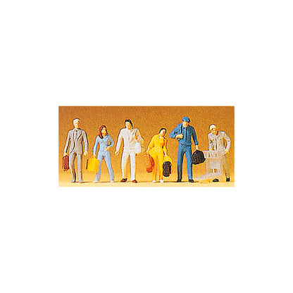 Preiser 14000 HO Scale Passengers Walking-Value Series pkg(6)