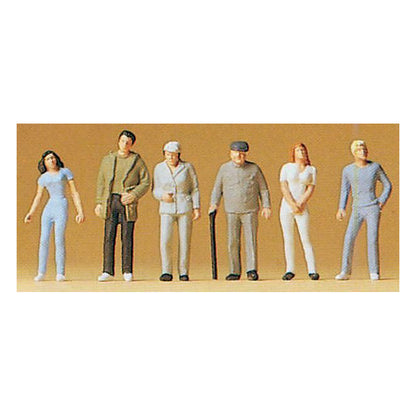 Preiser 14002 HO Scale Pedestrians Standing Passers-By pkg(6)