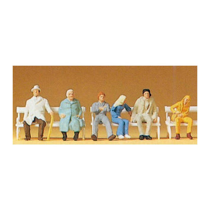 Preiser 14004 HO Scale Passengers Seated w/Bench