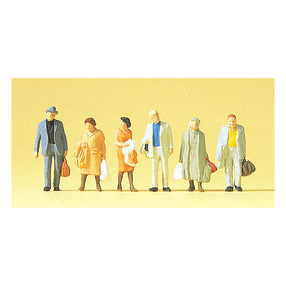 Preiser 14027 HO Scale Pedestrians Passengers w/Bags