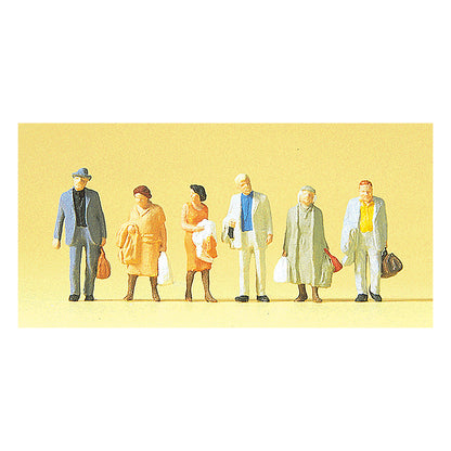 Preiser 14027 HO Scale Pedestrians Passengers w/Bags