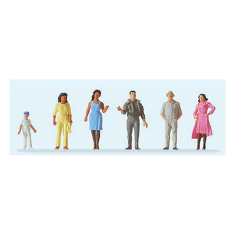 Preiser 14045 HO Scale Pedestrians Passers-By pkg(6)