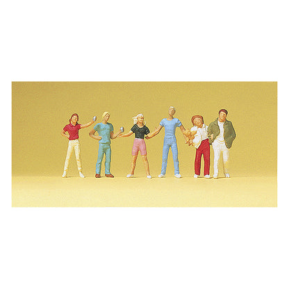 Preiser 14065 HO Scale Pedestrians Young Passers-By pkg(6)