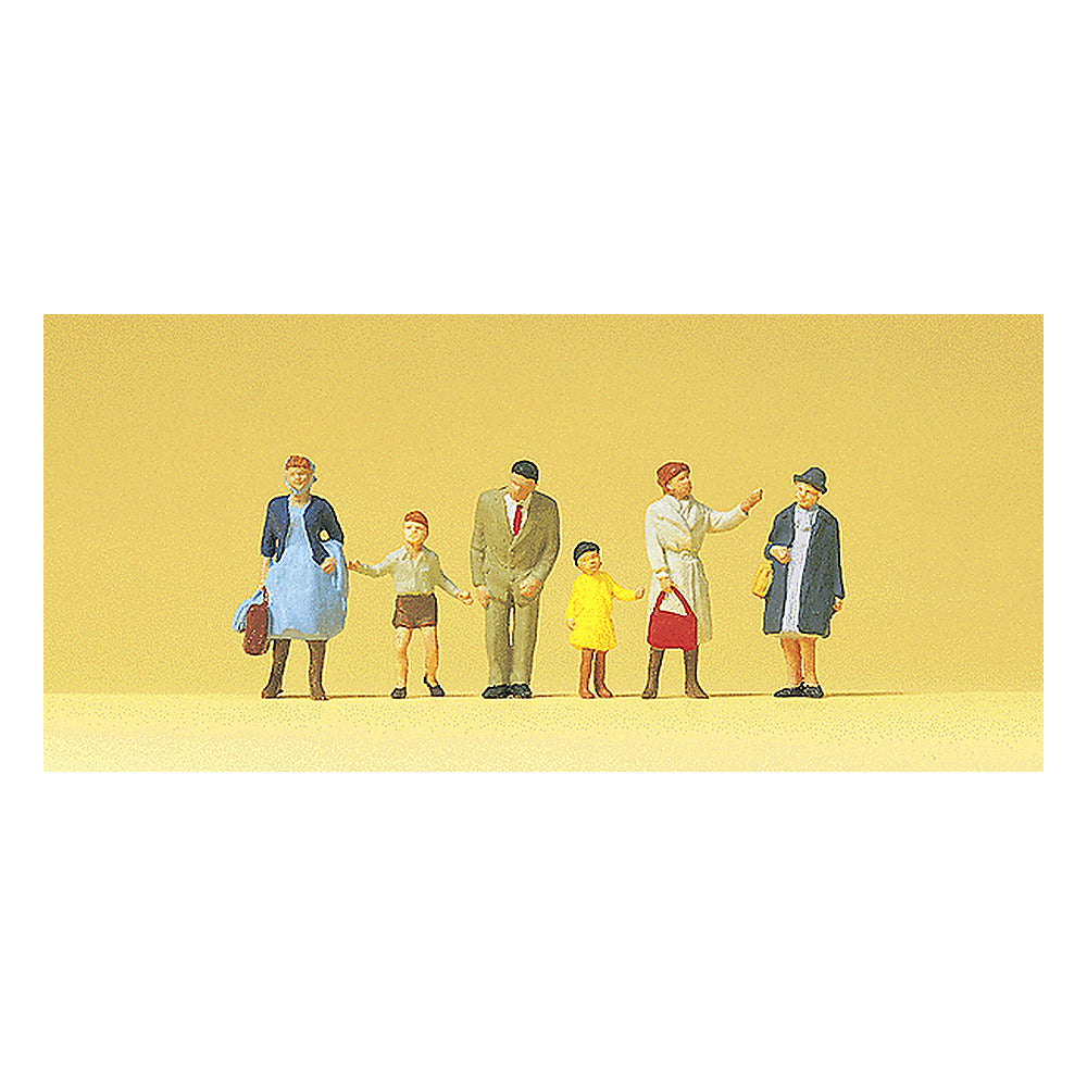 Preiser 14069 HO Scale Pedestrians Passers-By Wearing Coats pkg(6)