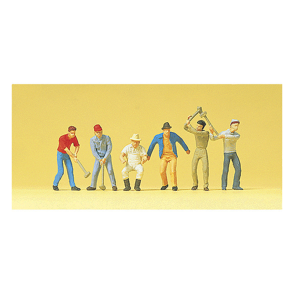 Preiser 14075 HO Scale Working People Workers pkg(6)