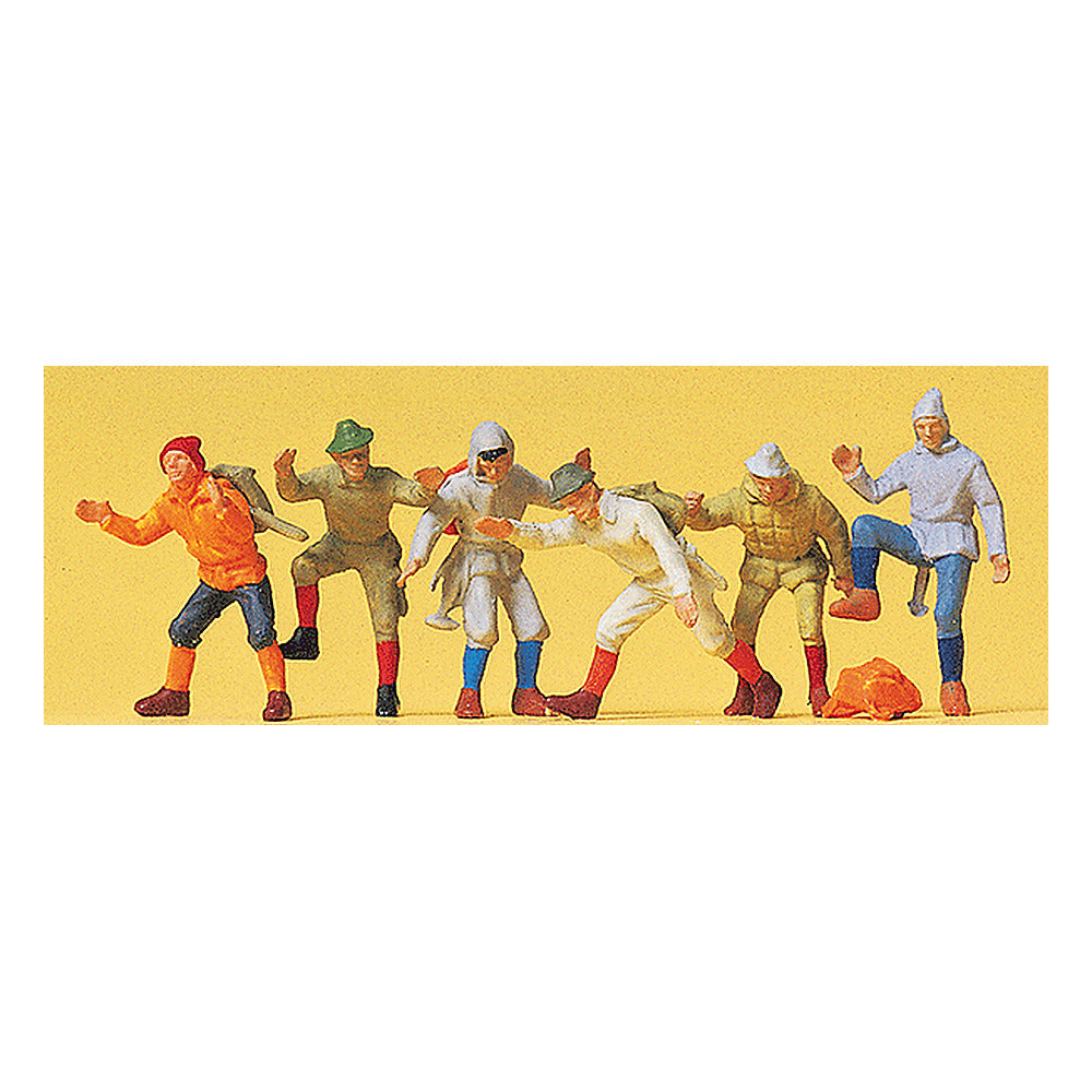 Preiser 14082 HO Scale Recreation & Sports Mountain Climbers pkg(6)