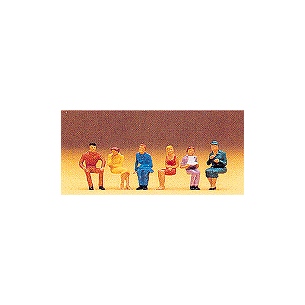 Preiser 14095 HO Scale Spectators Seated Persons pkg(6)