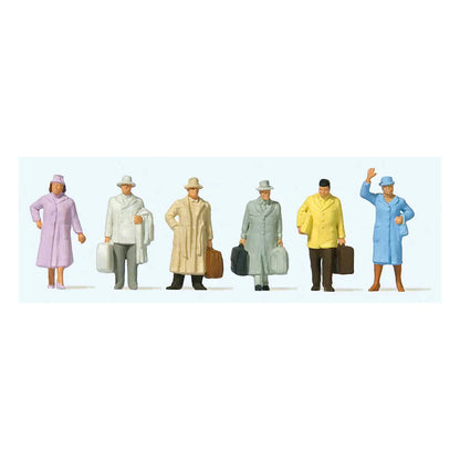 Preiser 14117 HO Scale Travellers Era III pkg(6)
