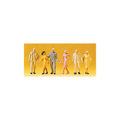 Preiser 14134 HO Scale Pedestrians Passers-By pkg(6)