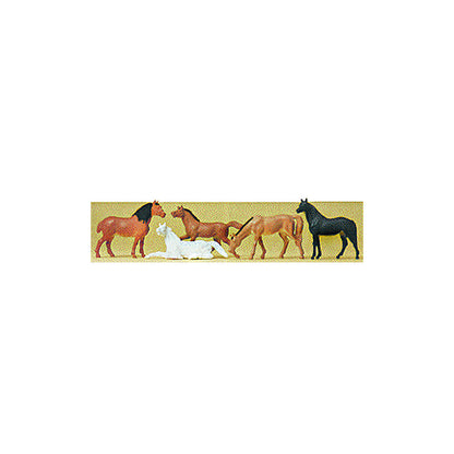 Preiser 14150 HO Scale Animals Horses pkg(5)
