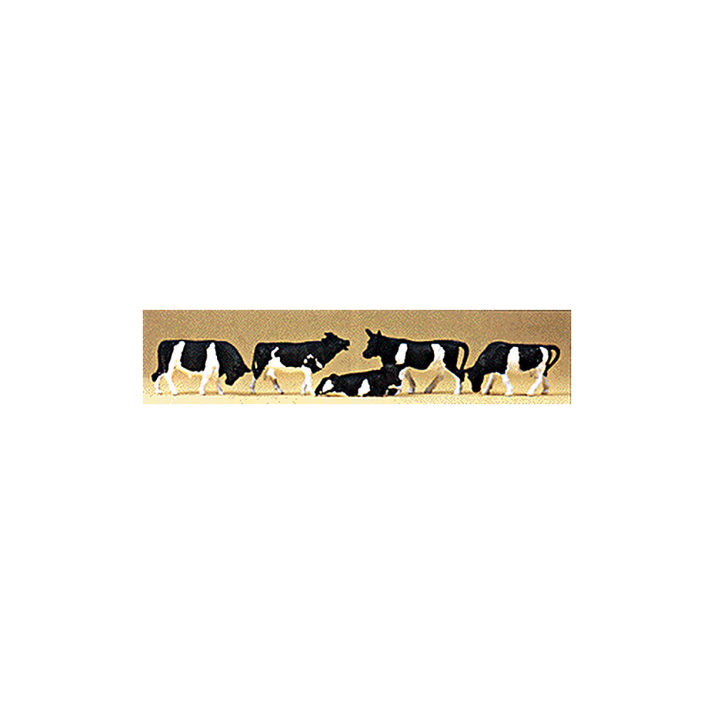 Preiser 14155 HO Scale Animals Cows - Colors may vary, black/white