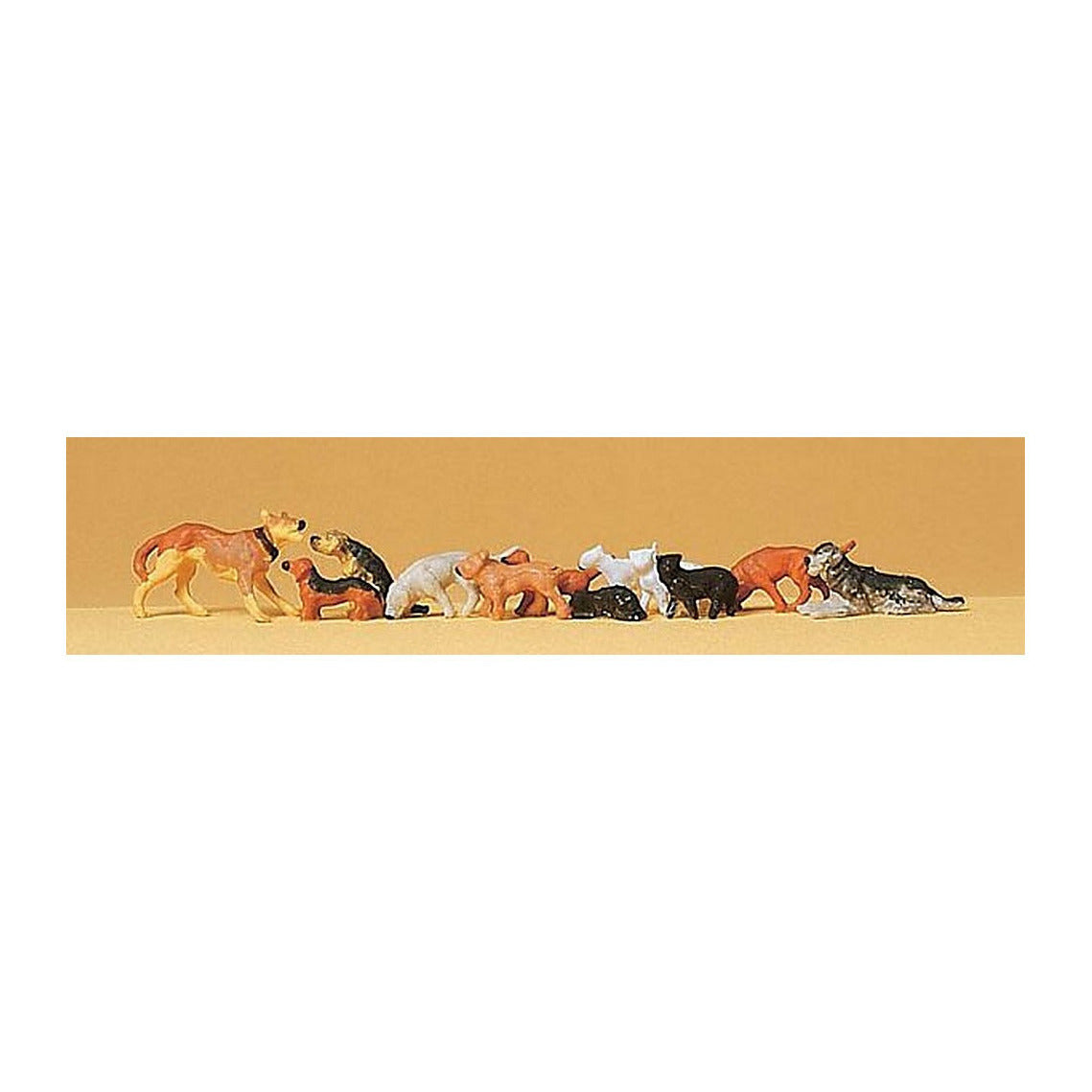 Preiser 14165 HO Scale Cats & Dogs Assorted pkg(12)