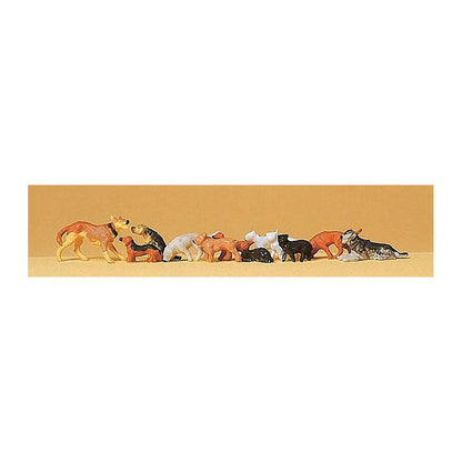 Preiser 14165 HO Scale Cats & Dogs Assorted pkg(12)