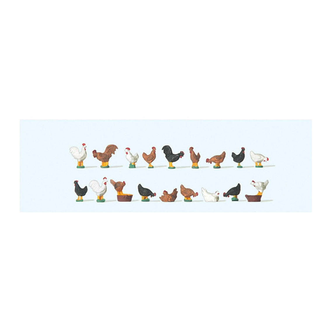 Preiser 14168 HO Scale Animals Chickens pkg(18)
