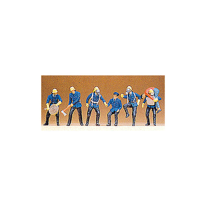Preiser 14206 HO Scale Firemen Set #7 pkg(6)