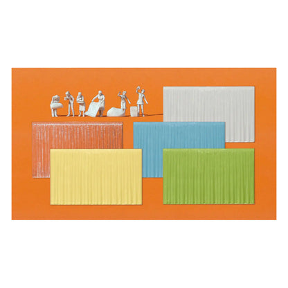 Preiser 16360 HO Scale 6 Unpainted Figures and 16 Window Curtains