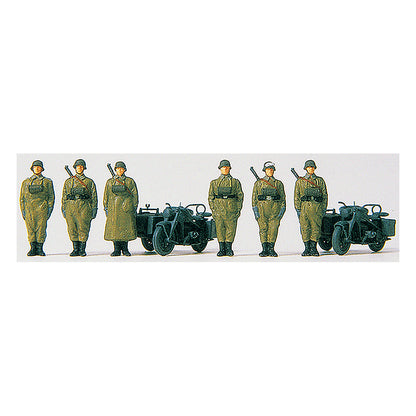 Preiser 16571 HO Scale Former German Army WWII Motorcycle Troops