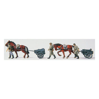 Preiser 16576 HO Scale Former German Army WWII Horse-Drawn Transport