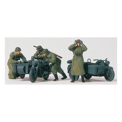 Preiser 16580 HO Scale Former German Army WWII Motorcycle Troops