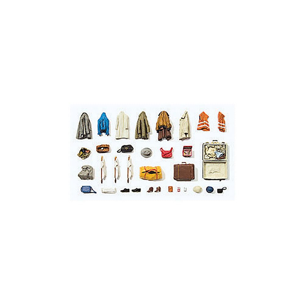Preiser 17008 HO Scale Clothes, Safety Vests, Bags, Etc