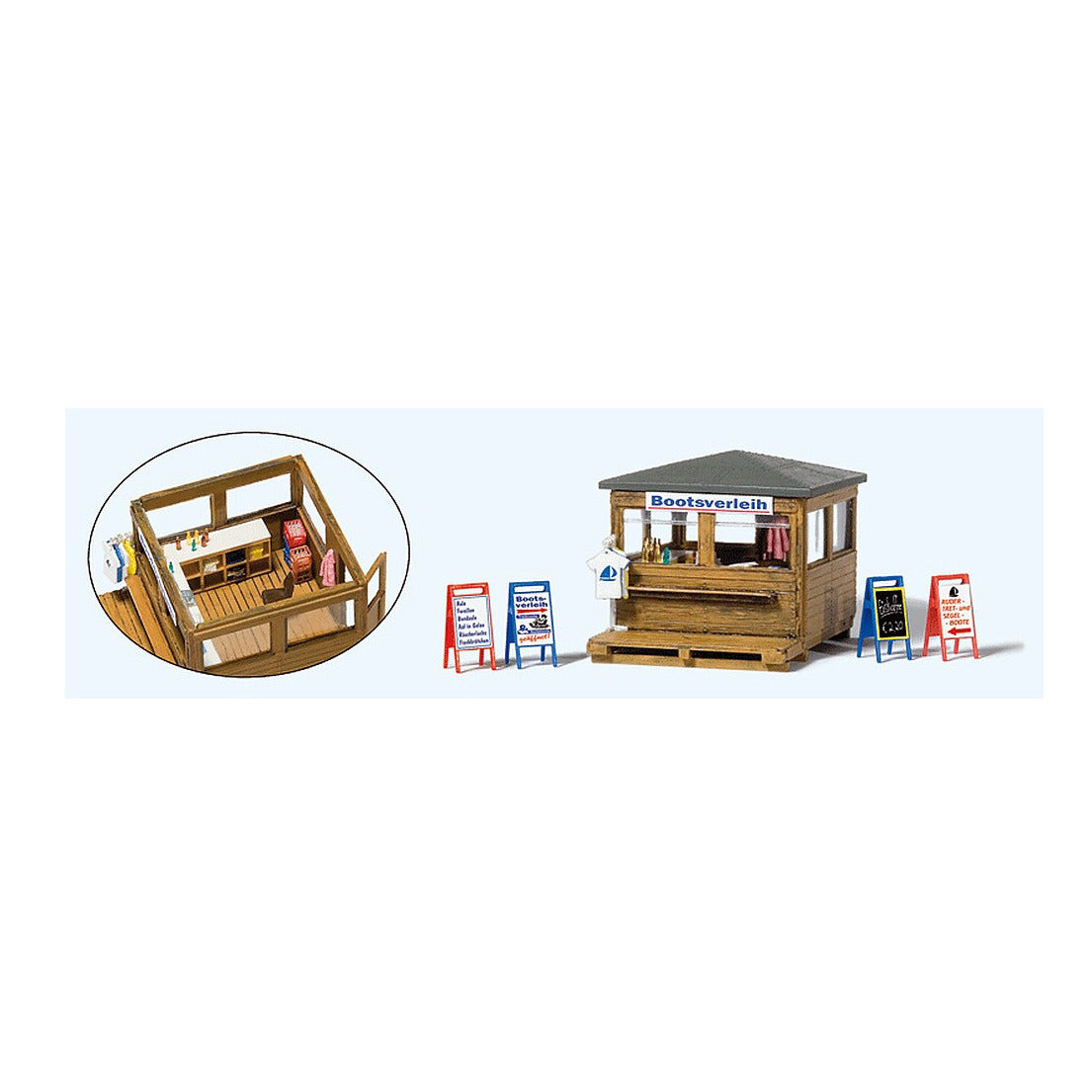 Preiser 17314 HO Scale Boat Rental Kiosk Kit