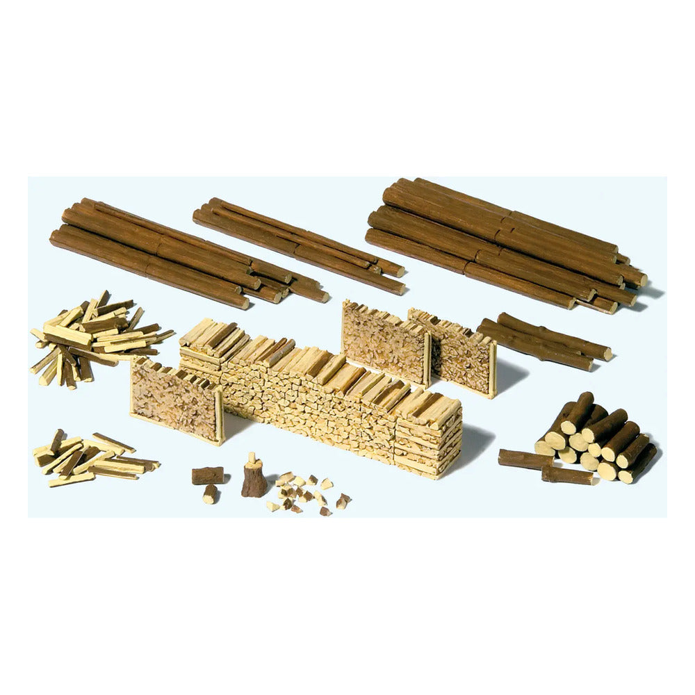 Preiser 17609 HO Scale Logs & Wood Piles - Kit