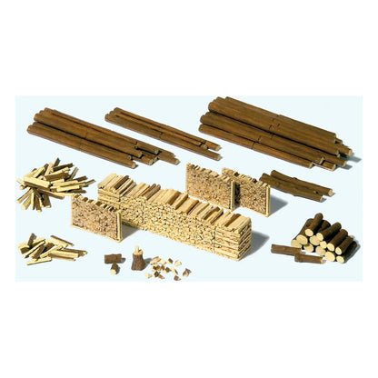 Preiser 17609 HO Scale Logs & Wood Piles - Kit